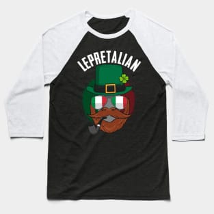 St Patricks Day Lepretalian Irish Italian Leprechaun Baseball T-Shirt